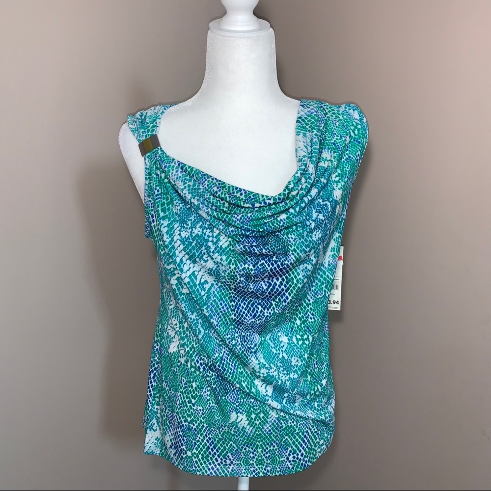 Sleeveless Drapeneck with Hardware NWT